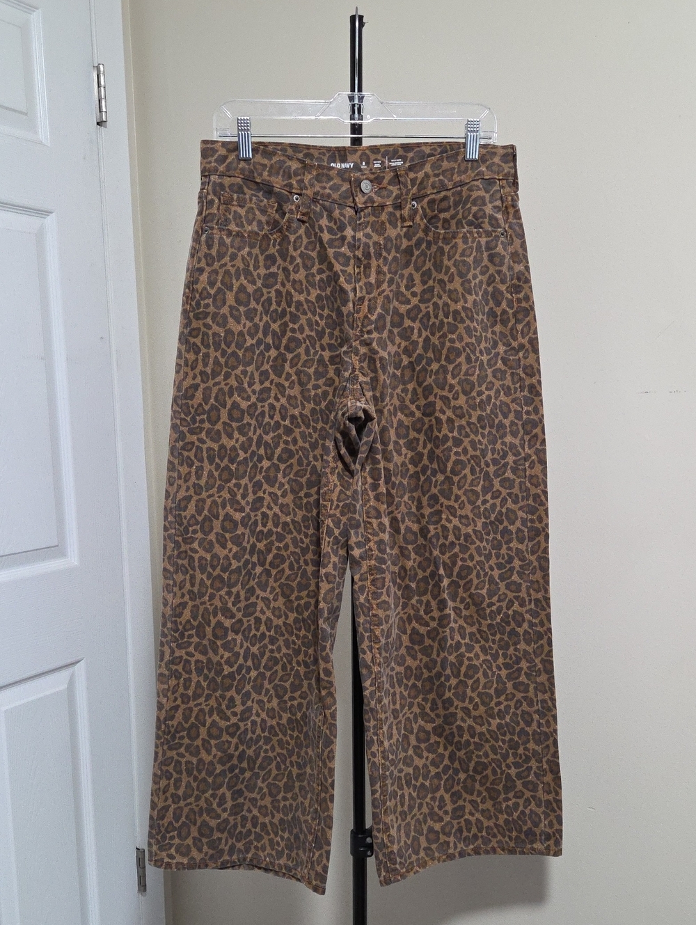 Old Navy Brown Leopard Print Wide-Leg Jeans